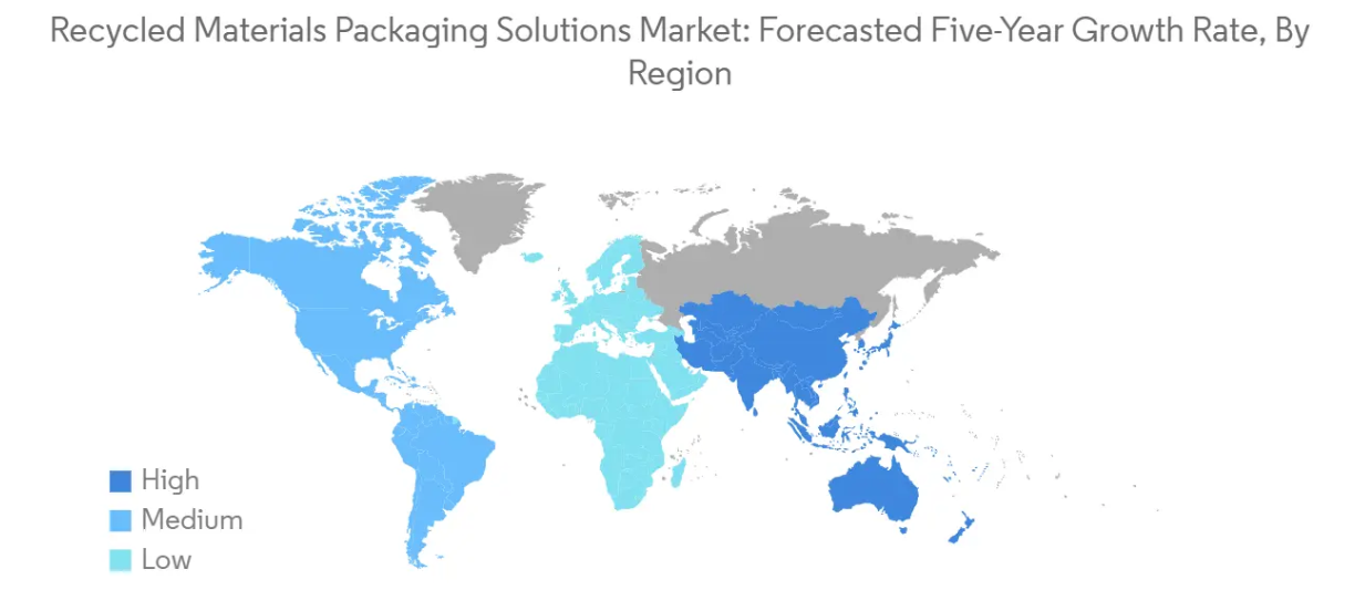 Market Analysis of Recycled Materials Packaging Solutions Market: Forecasted Growth Rate by Region